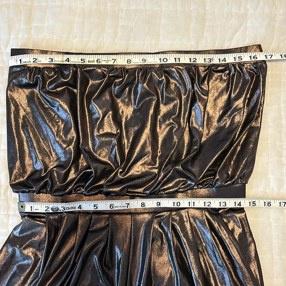 Urban Outfitters Metallic Gunmetal/Bronze Strapless Jumpsuit - Picture 13 of 13